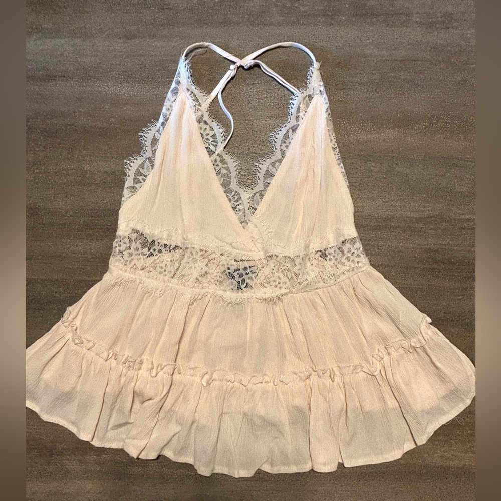 Light pink lace tank top